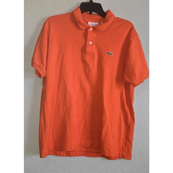 Lacoste Orange Shirt Mens sz XL Logo Polo Croc Alligator Golf Casual Preppy - Picture 1 of 6